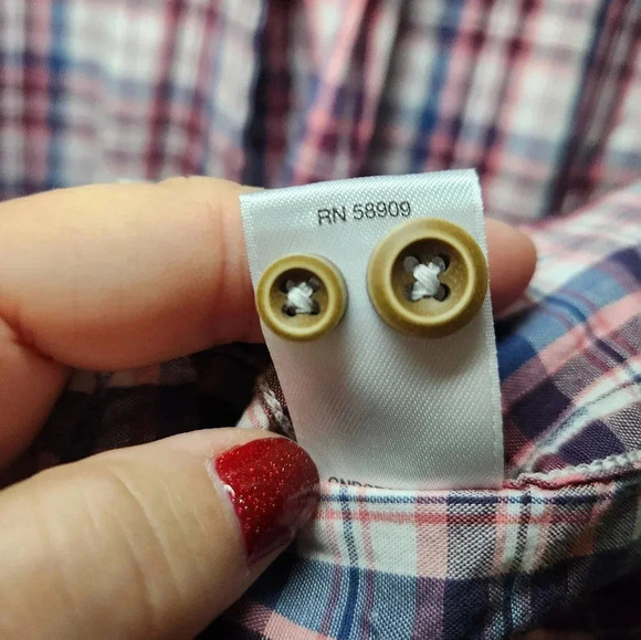 Men's Big & Tall Roundtree & Yorke Casuals Button Long Sleeve Shirt 2X Red Plaid - Picture 6 of 9